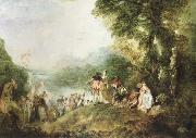 Jean-Antoine Watteau the pilgrimage to cythera oil on canvas
